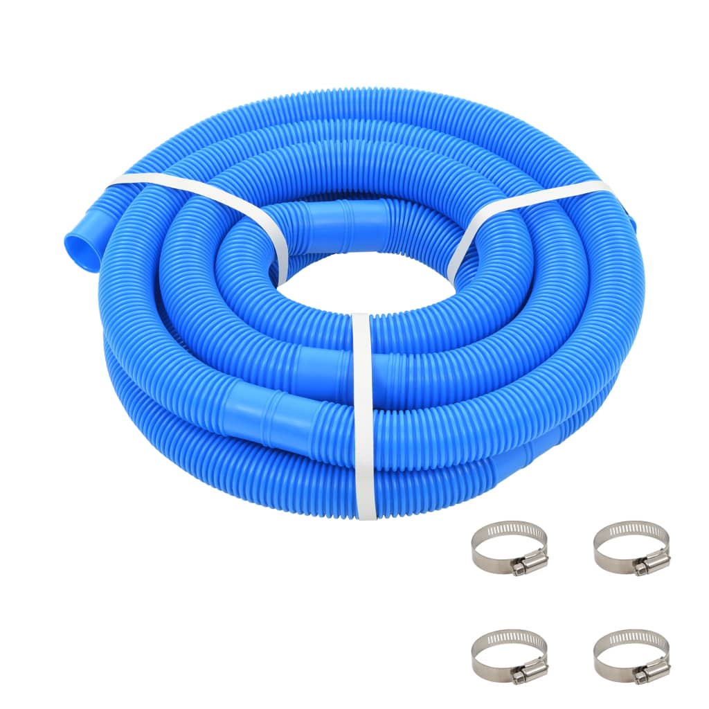 Vidaxl Piscine tuyau avec pinces 38 mm 6 m bleu