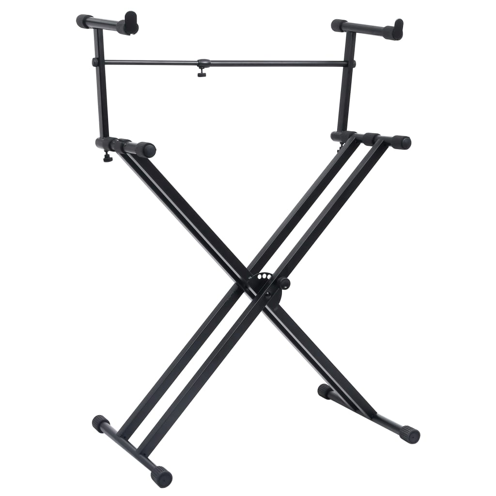 VidaXL support de clavier x-frame double renforcé noir