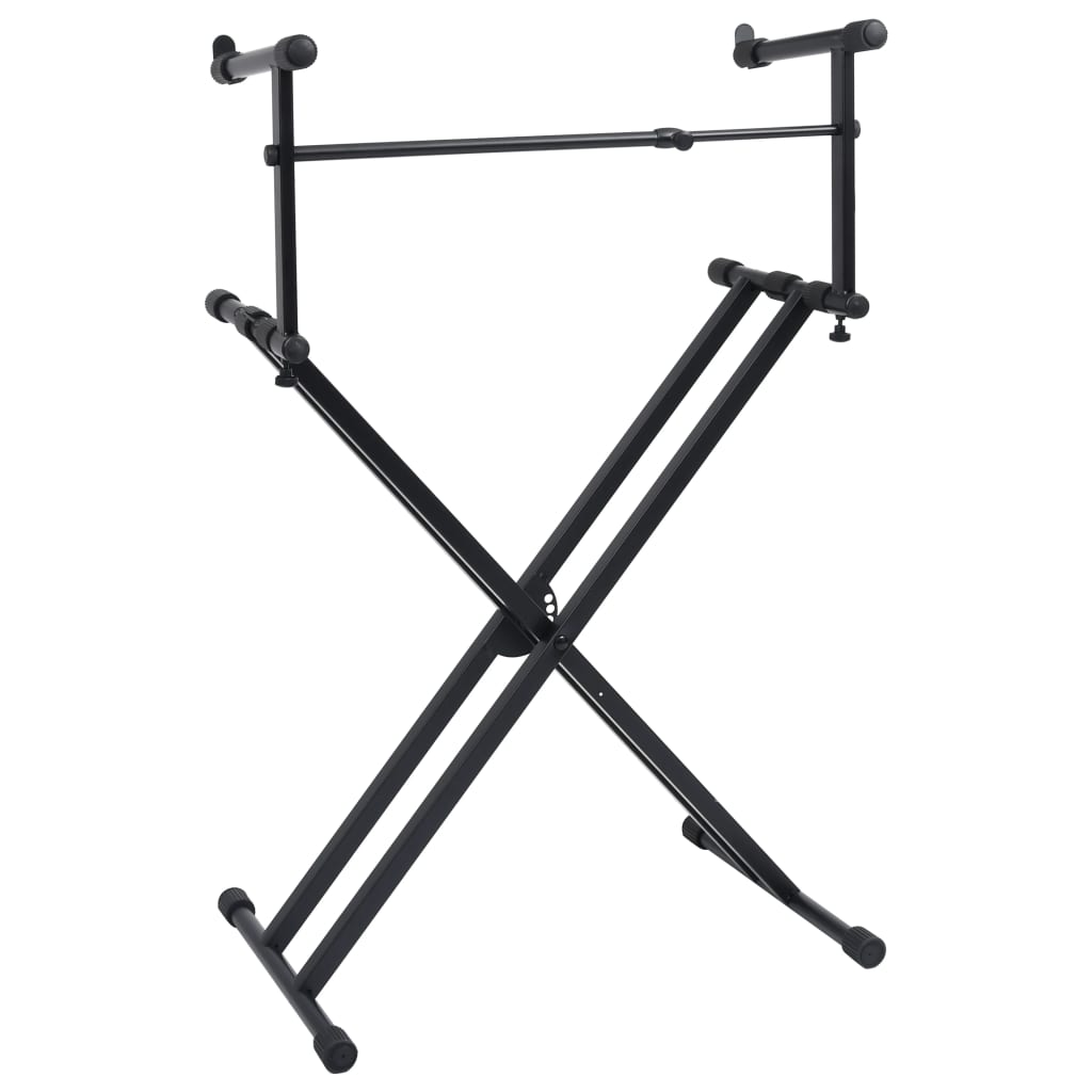VidaXL support de clavier x-frame double renforcé noir