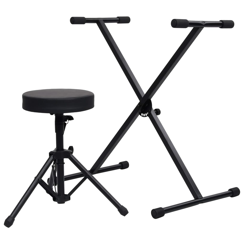 Support de clavier Vidaxl et tabouret noir