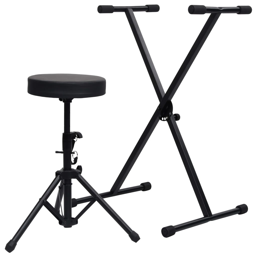 Support de clavier Vidaxl et tabouret noir