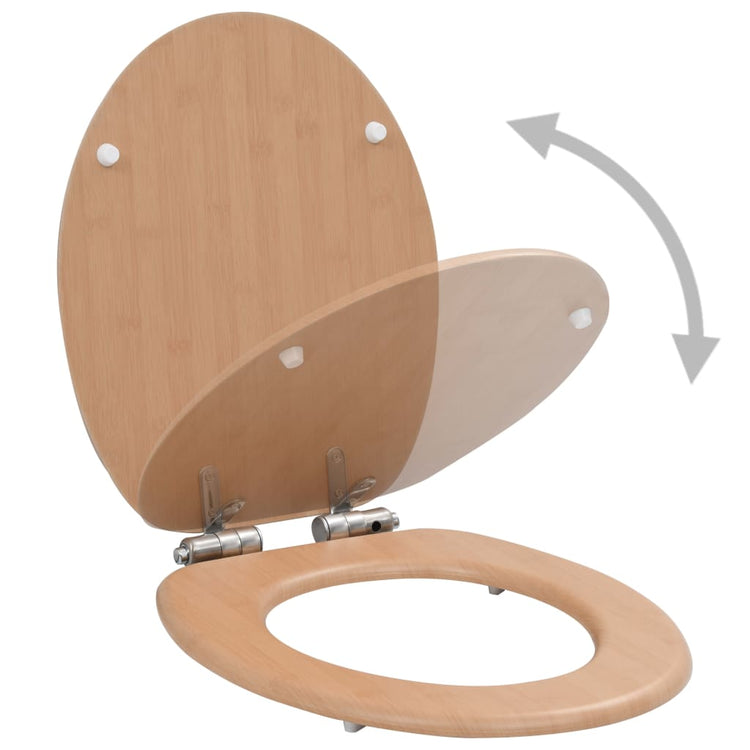 Vidaxl Toilet Siège avec bambou mdf de bambou à couvercle doux