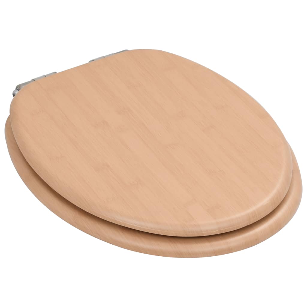 Vidaxl Toilet Siège avec bambou mdf de bambou à couvercle doux