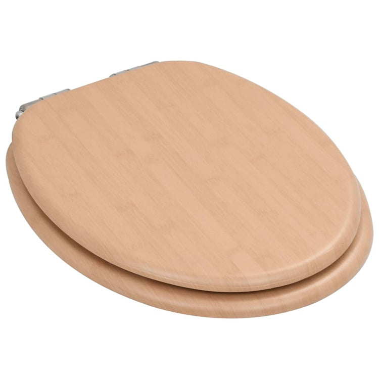 Vidaxl Toilet Siège avec bambou mdf de bambou à couvercle doux