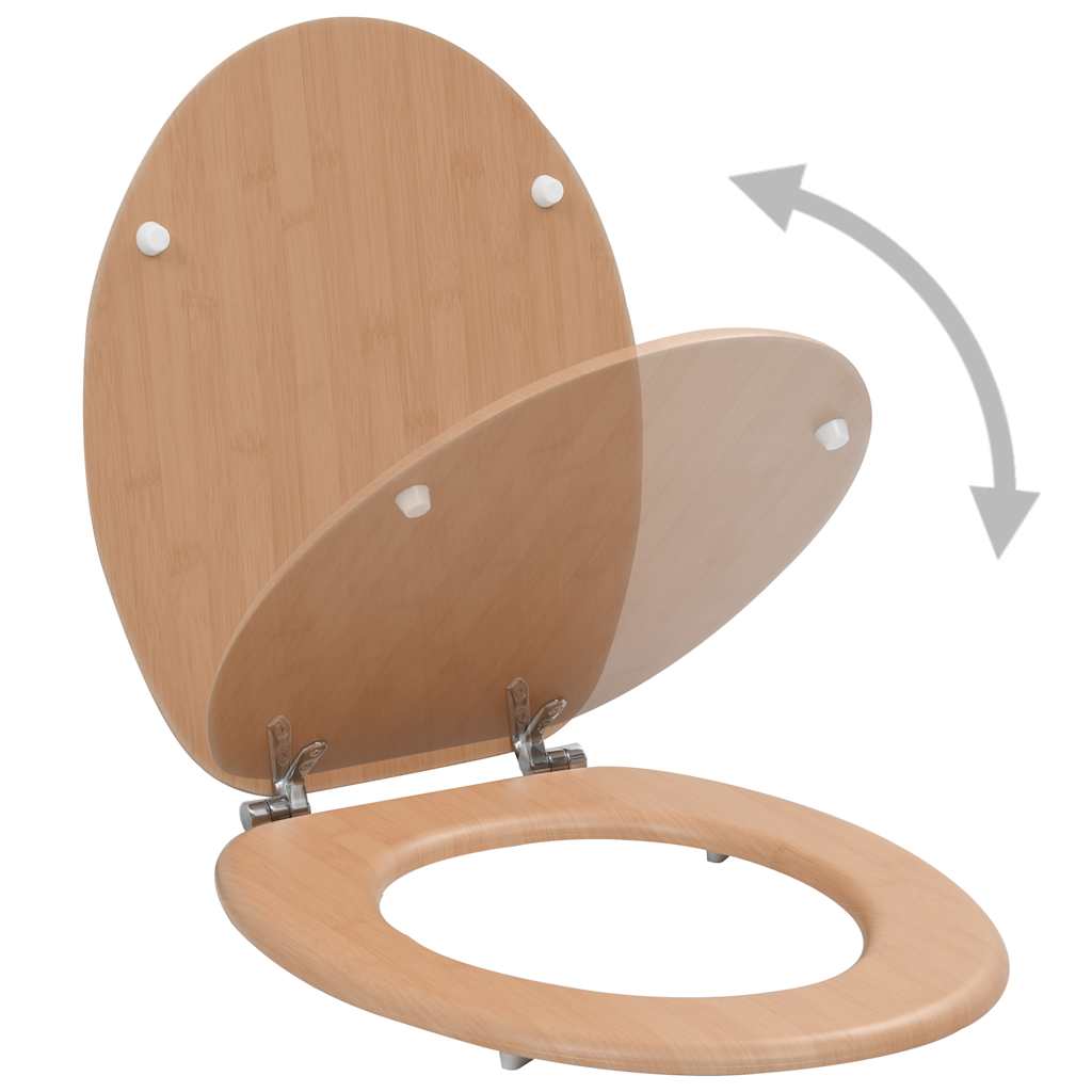 Vidaxl Toilet Siège avec couvercle bambou MDF