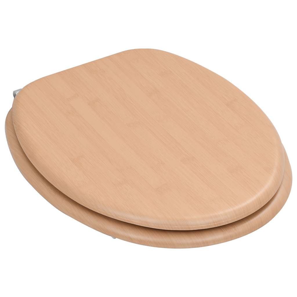 Vidaxl Toilet Siège avec couvercle bambou MDF