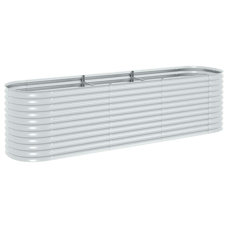 Vidaxl Planter surélevé 320x80x81 cm argent en acier galvanisé