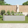 Vidaxl Planter surélevé 320x80x81 cm argent en acier galvanisé