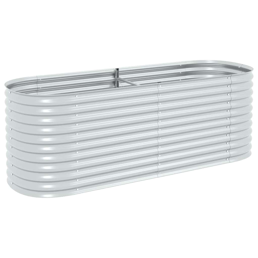 Vidaxl Planter surélevé 240x80x81 cm en acier galvanisé en argent
