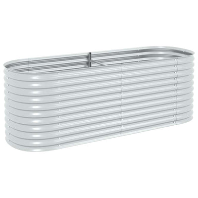 Vidaxl Planter surélevé 240x80x81 cm en acier galvanisé en argent
