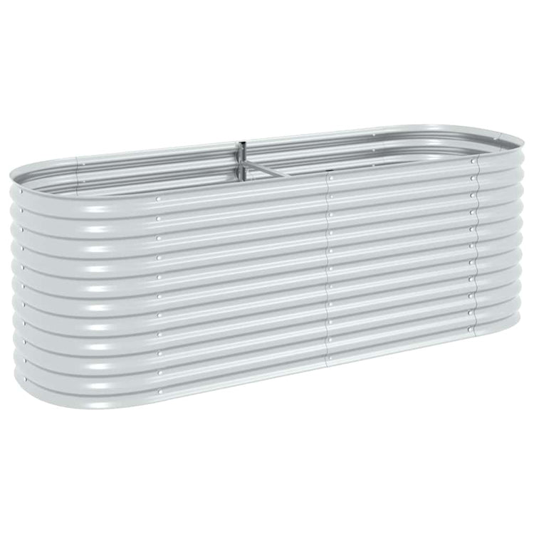 Vidaxl Planter surélevé 240x80x81 cm en acier galvanisé en argent