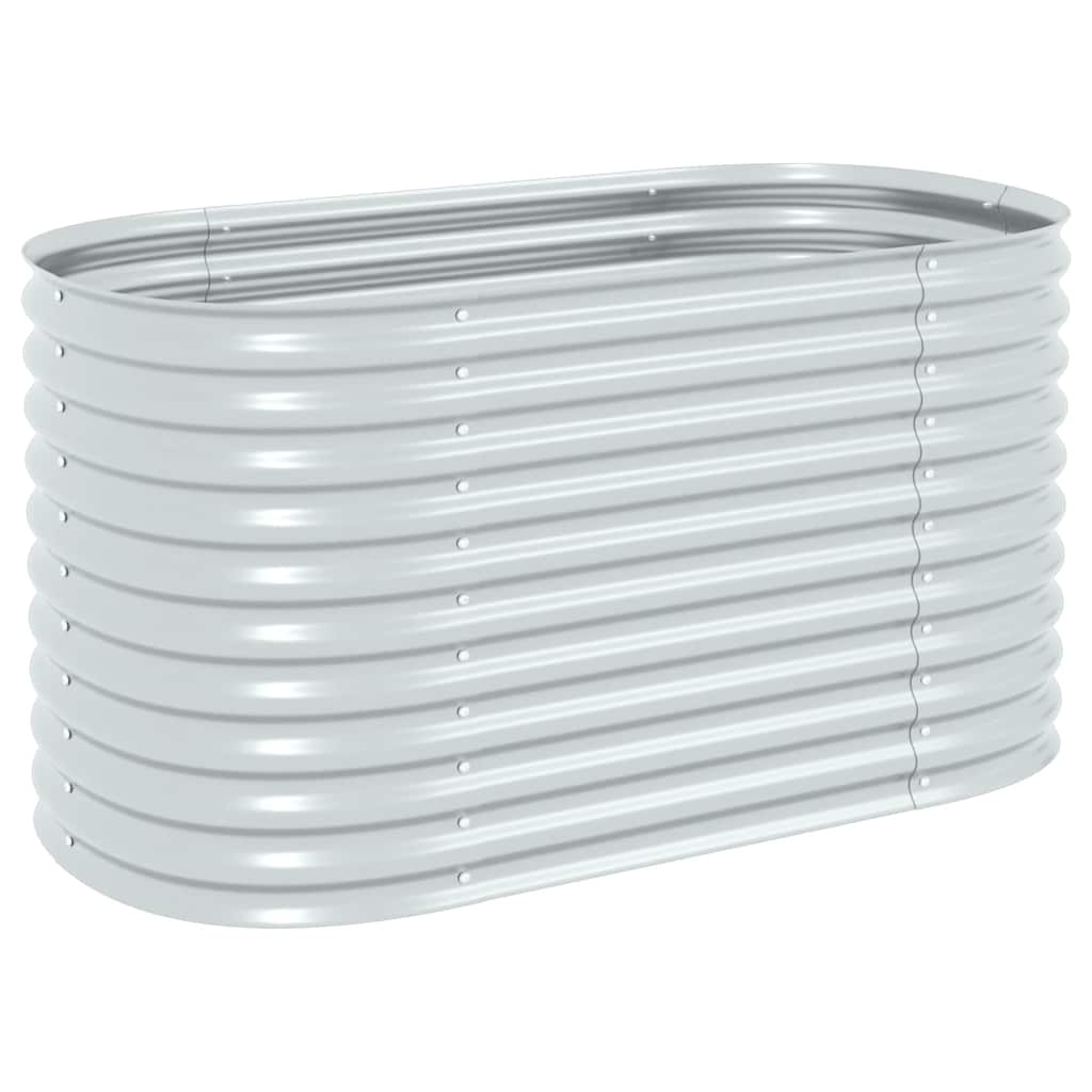 Vidaxl Planter surélevé 160x80x81 cm en acier galvanisé en argent