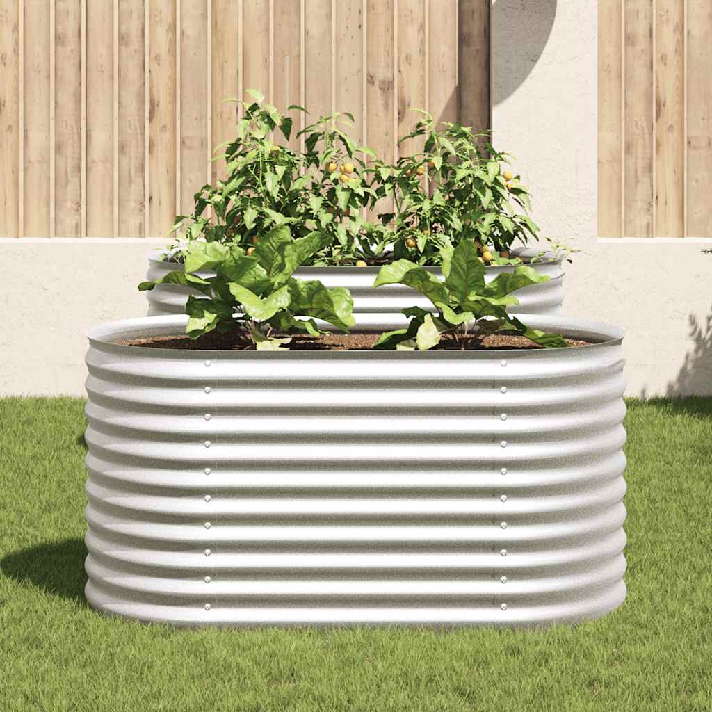 Vidaxl Planter surélevé 160x80x81 cm en acier galvanisé en argent