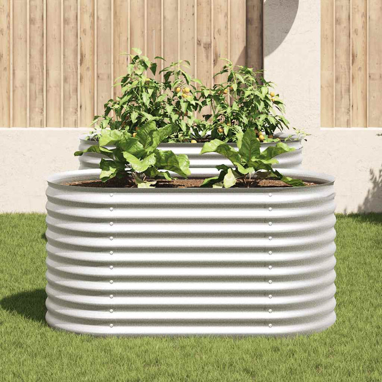 Vidaxl Planter surélevé 160x80x81 cm en acier galvanisé en argent
