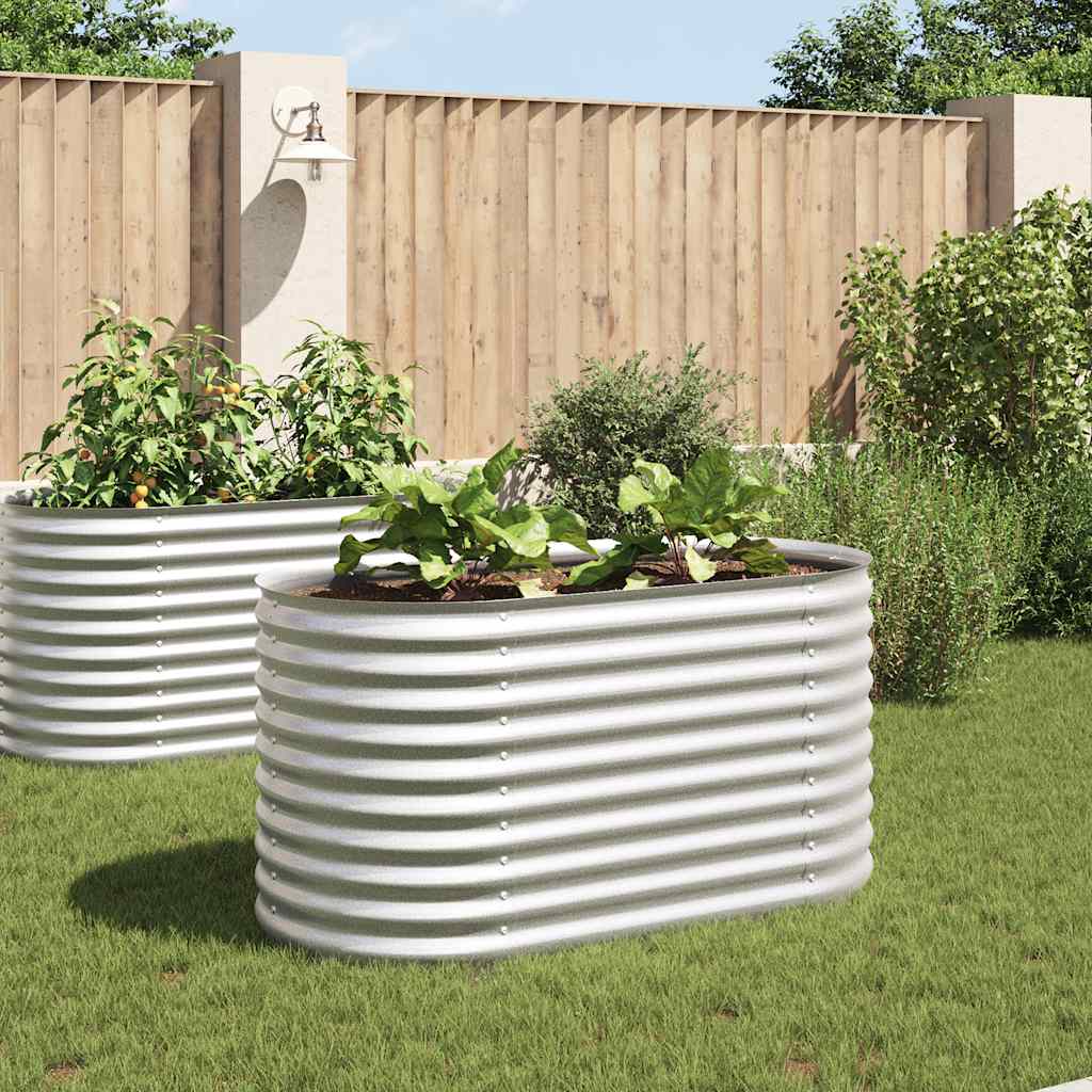 Vidaxl Planter surélevé 160x80x81 cm en acier galvanisé en argent