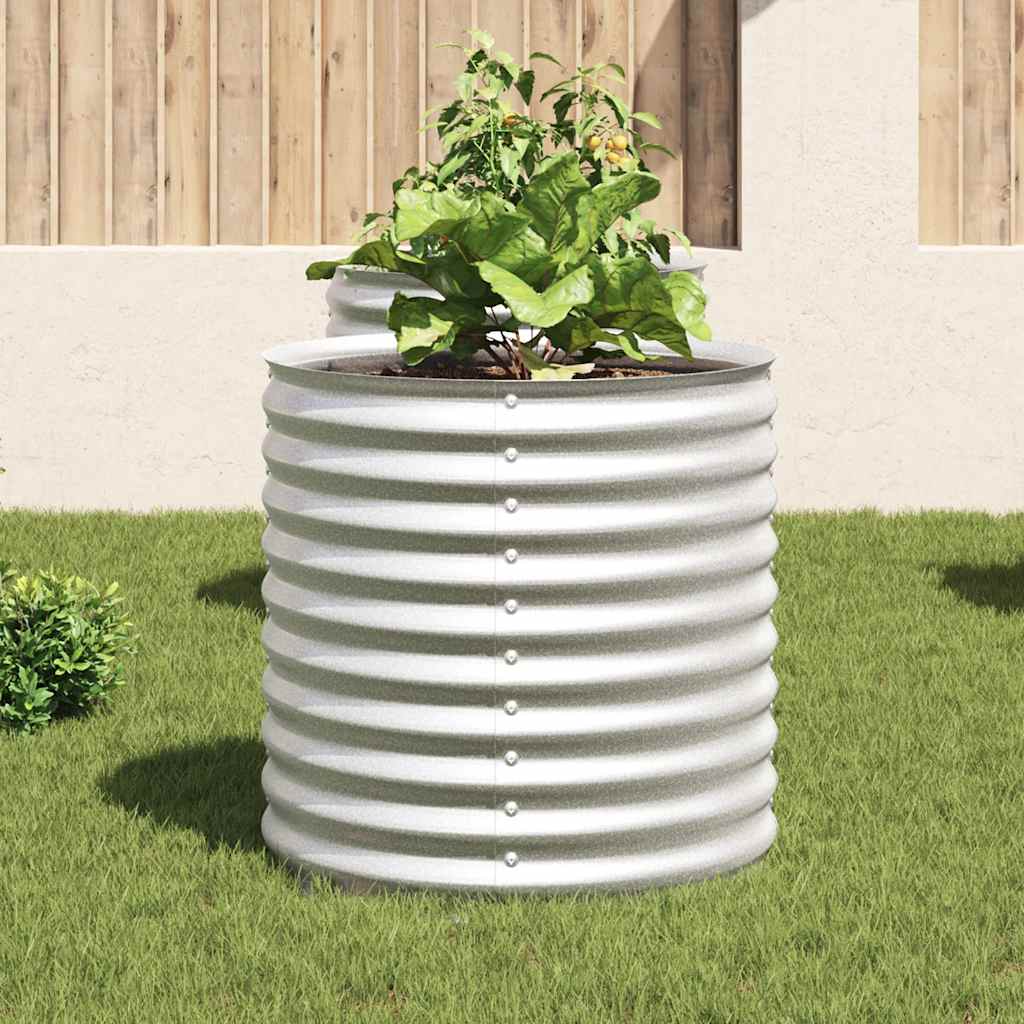 Vidaxl Planter surélevé 80x80x81 cm argent en acier galvanisé