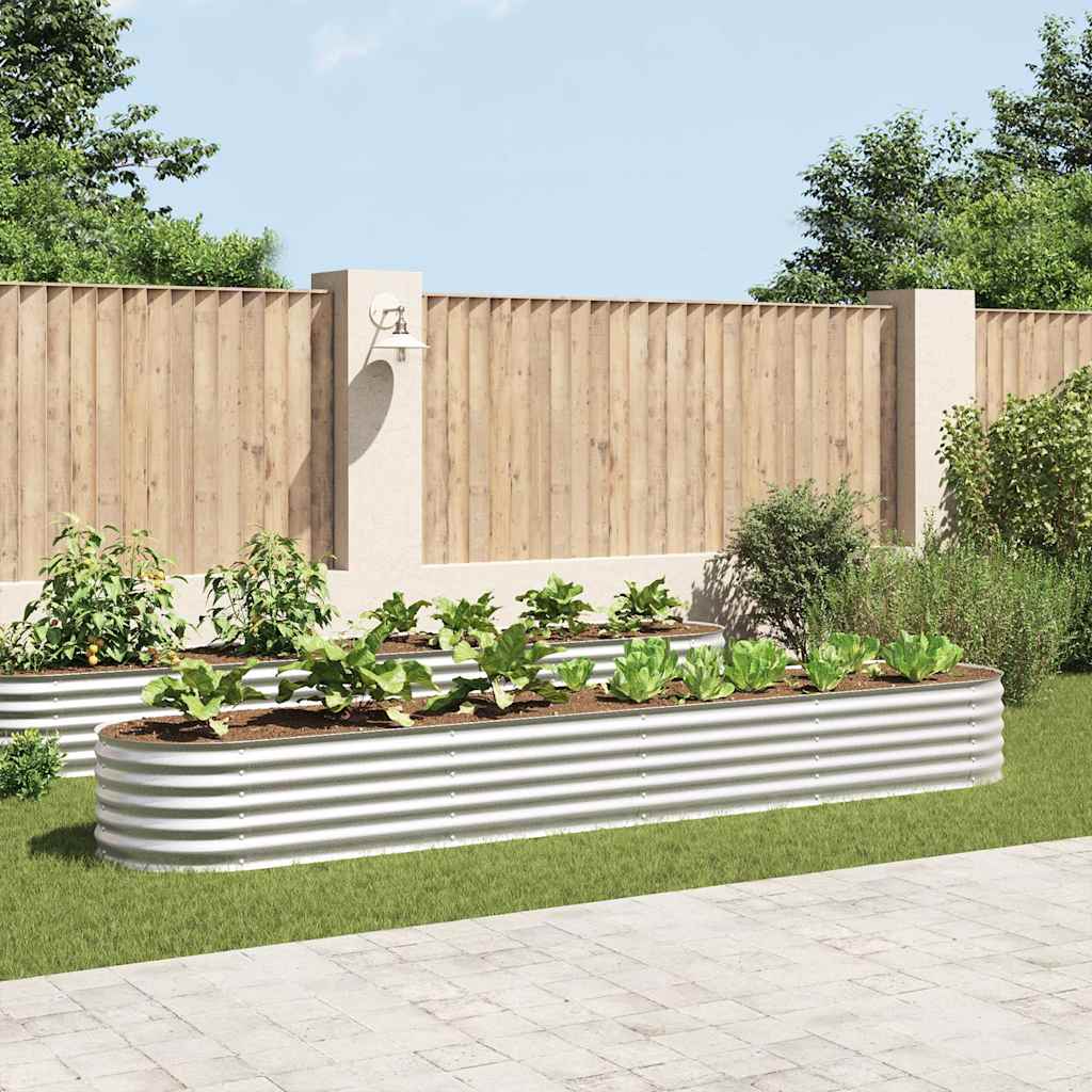 INSERT PLANTER VIDAXL 400X80X44 CM GALVANISED SIREY Silver