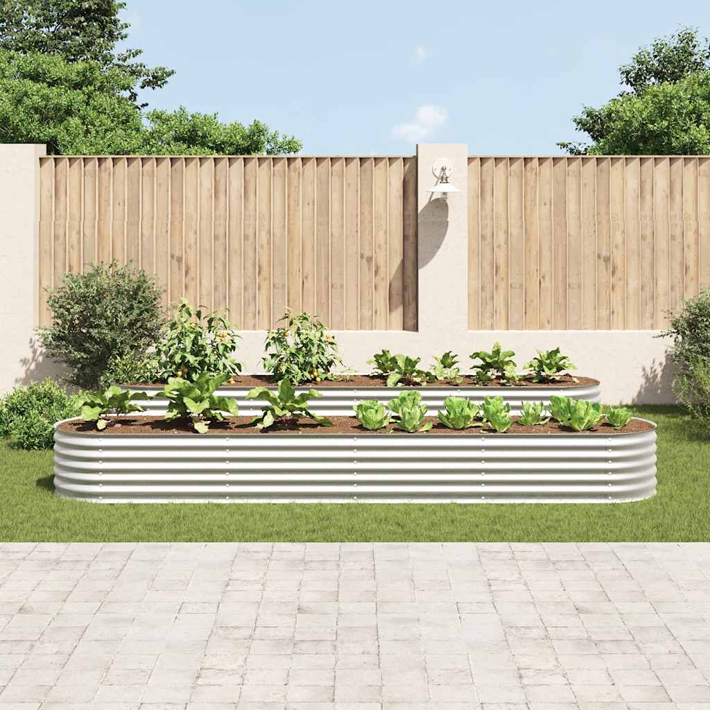 INSERT PLANTER VIDAXL 400X80X44 CM GALVANISED SIREY Silver