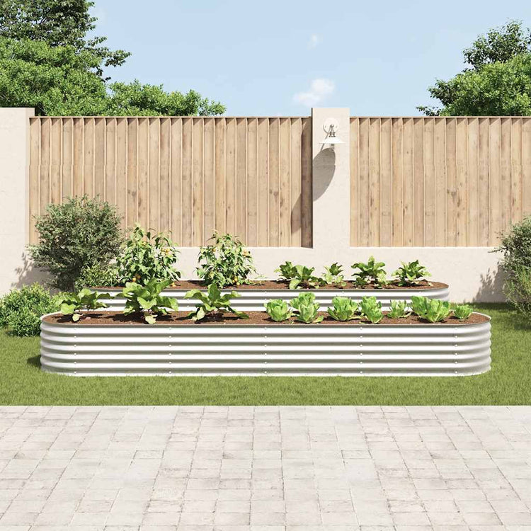 INSERT PLANTER VIDAXL 400X80X44 CM GALVANISED SIREY Silver
