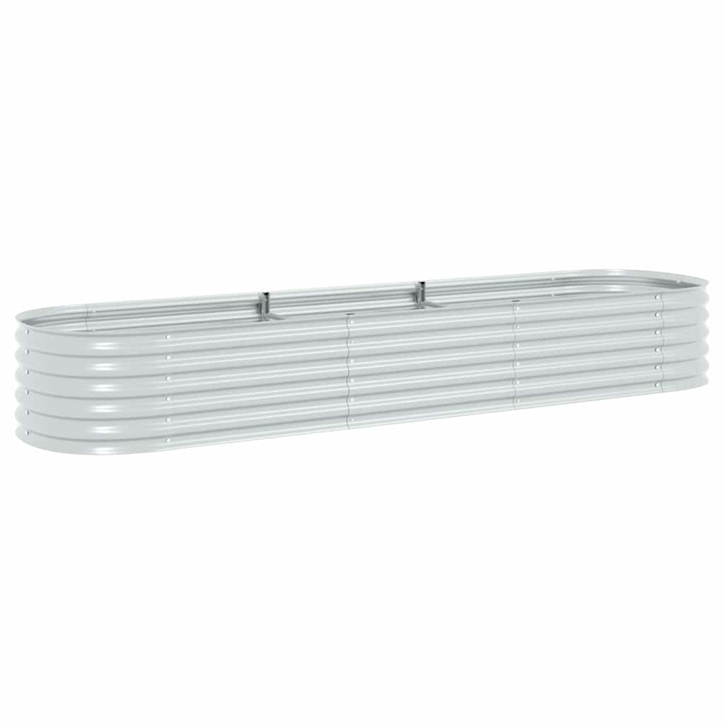 Vidaxl Planter surélevé 320x80x44 cm argent en acier galvanisé