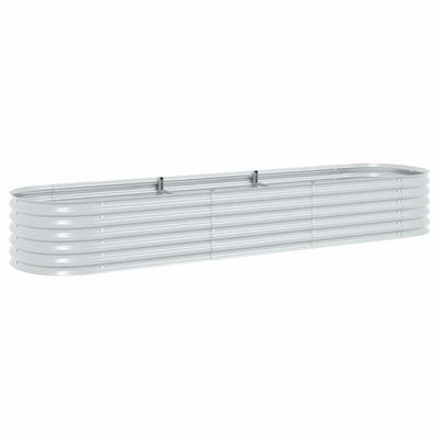 Vidaxl Planter surélevé 320x80x44 cm argent en acier galvanisé