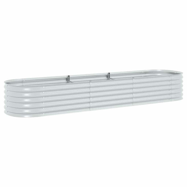 Vidaxl Planter surélevé 320x80x44 cm argent en acier galvanisé