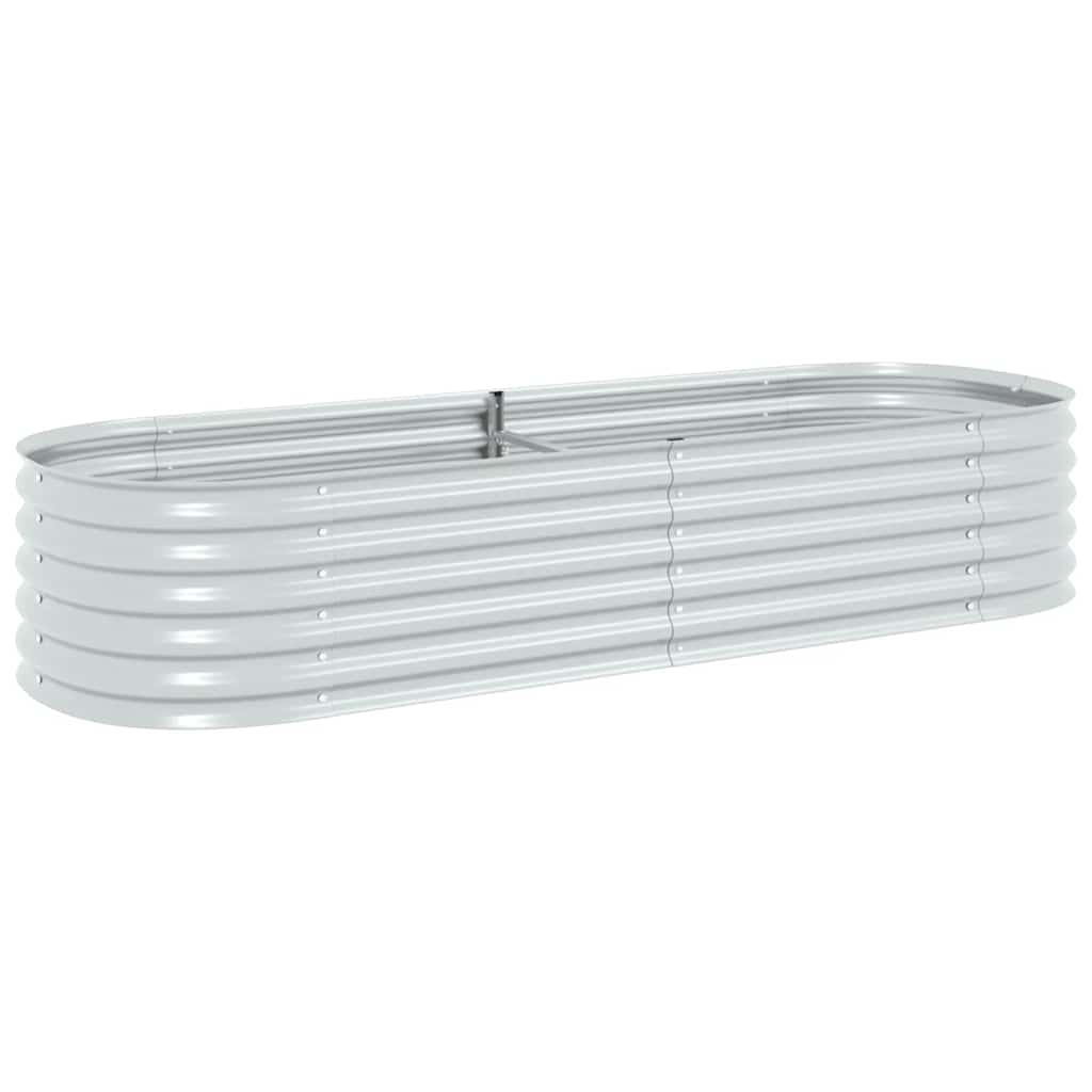 Vidaxl Planter surélevé 240x80x44 cm en acier galvanisé en argent