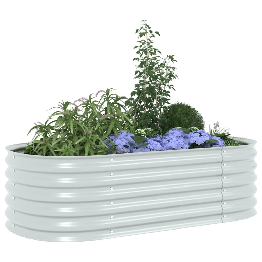 Vidaxl Planter surélevé 160x80x44 cm en acier galvanisé en argent