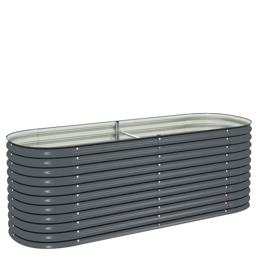 Vidaxl Planter surélevé 240x80x81 cm Gray en acier galvanisé