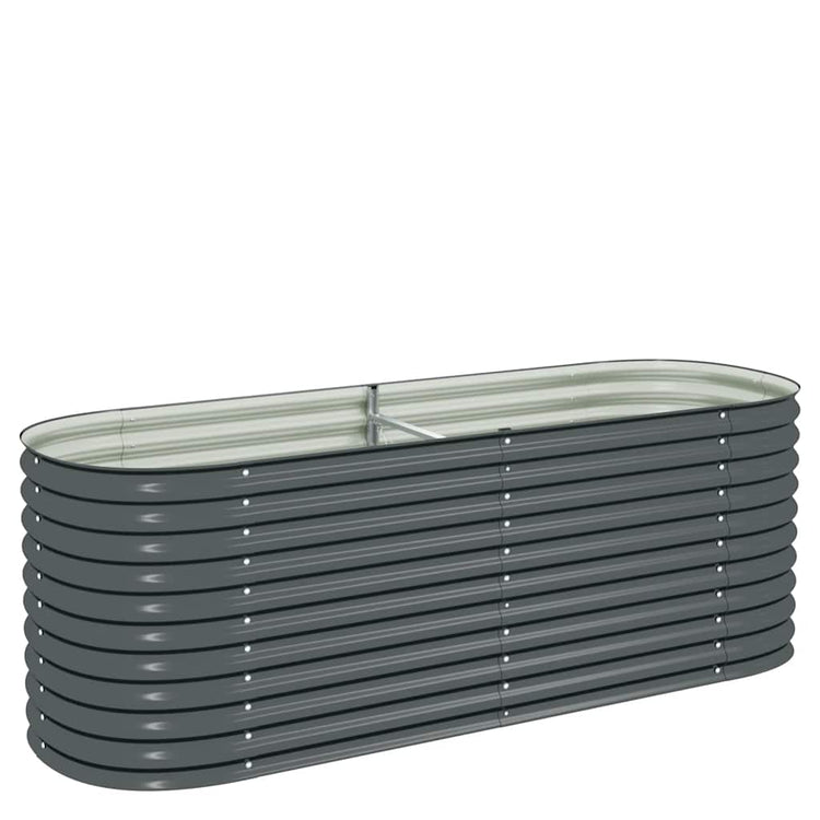 Vidaxl Planter surélevé 240x80x81 cm Gray en acier galvanisé