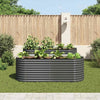 Vidaxl Planter surélevé 240x80x81 cm Gray en acier galvanisé