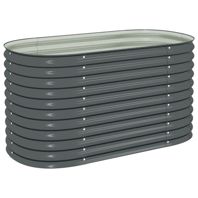 Vidaxl Planter surélevé 160x80x81 cm Gray en acier galvanisé
