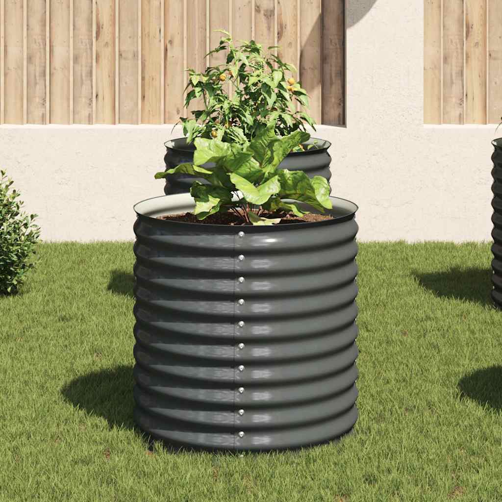 Vidaxl Planter surélevé 80x80x81 cm Gray en acier galvanisé