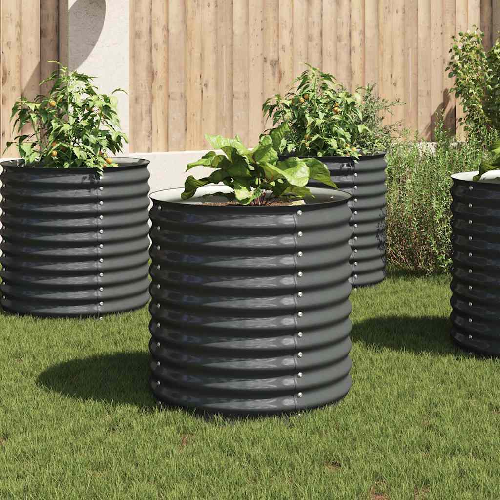 Vidaxl Planter surélevé 80x80x81 cm Gray en acier galvanisé