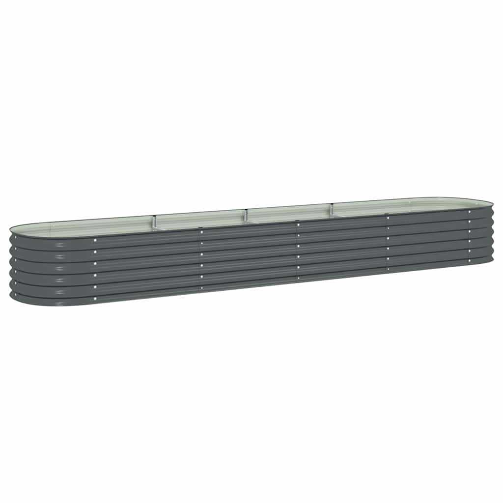 INSERT PLANTER VIDAXL 400x80x44 cm Gray en acier galvanisé