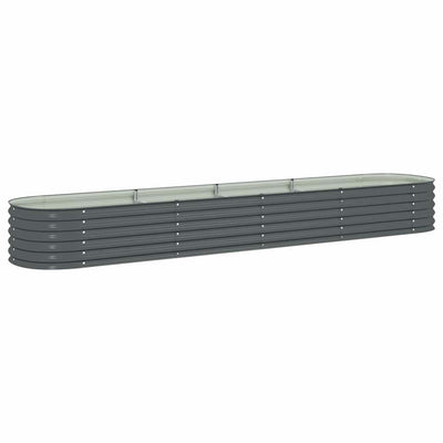 INSERT PLANTER VIDAXL 400x80x44 cm Gray en acier galvanisé