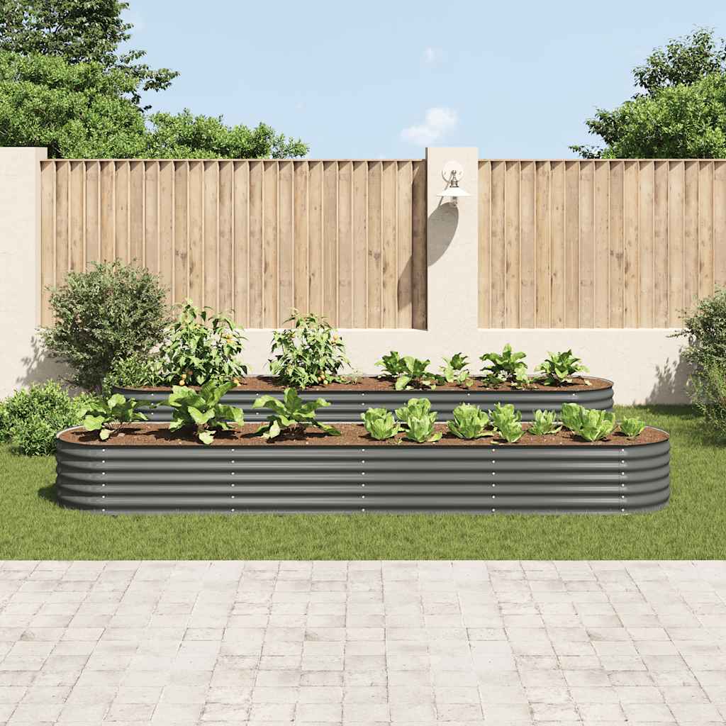 INSERT PLANTER VIDAXL 400x80x44 cm Gray en acier galvanisé