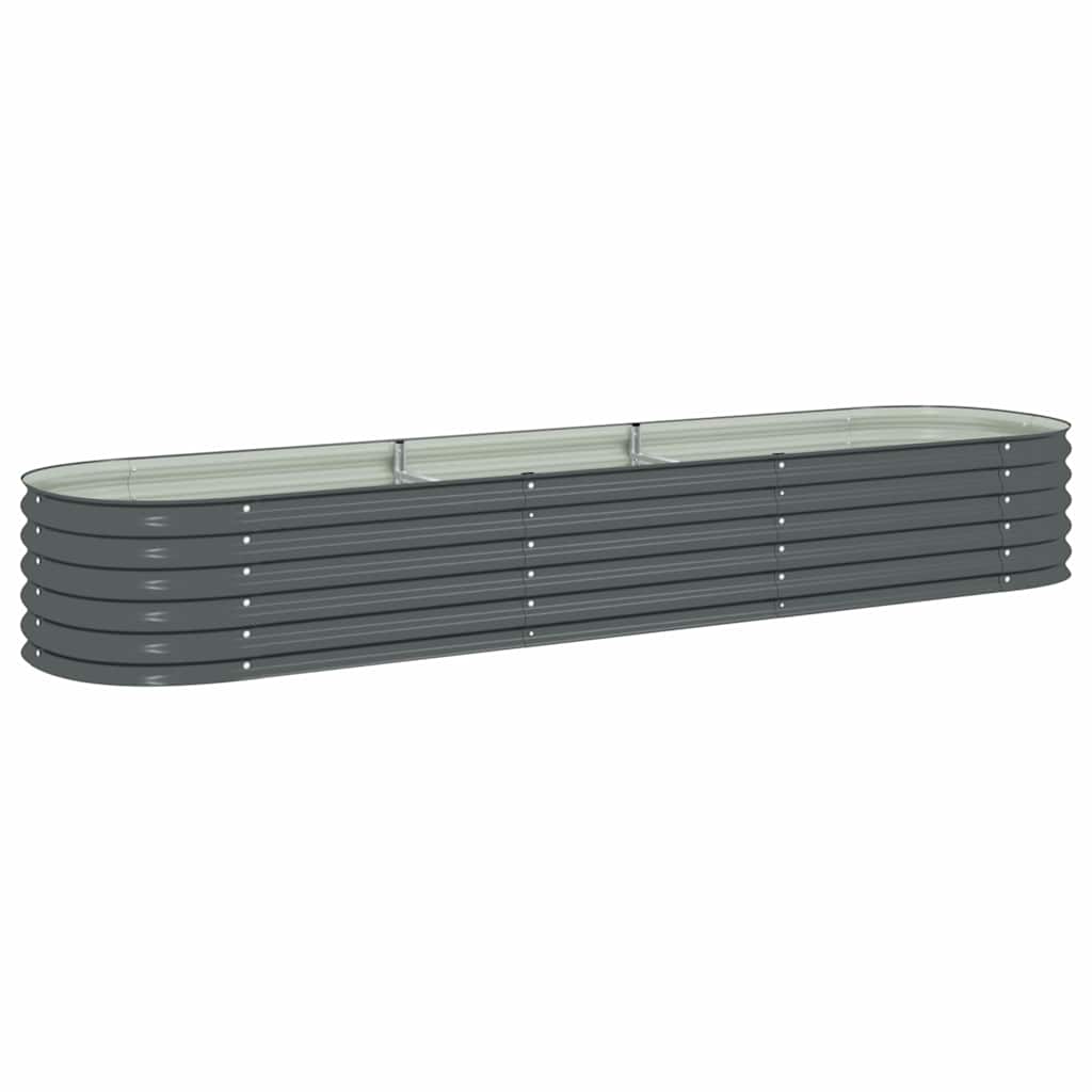 Planteur vidaxl inséré 320x80x44 cm gris en acier galvanisé