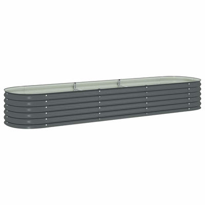 Planteur vidaxl inséré 320x80x44 cm gris en acier galvanisé