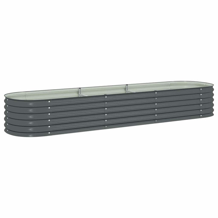 Planteur vidaxl inséré 320x80x44 cm gris en acier galvanisé