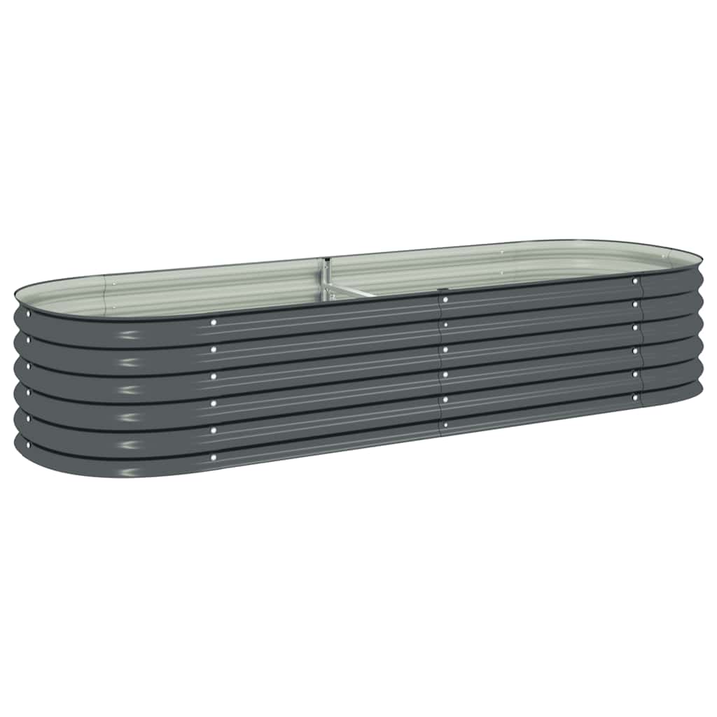 Vidaxl Planter surélevé 240x80x44 cm Gray en acier galvanisé
