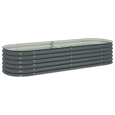 Vidaxl Planter surélevé 240x80x44 cm Gray en acier galvanisé