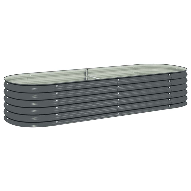 Vidaxl Planter surélevé 240x80x44 cm Gray en acier galvanisé