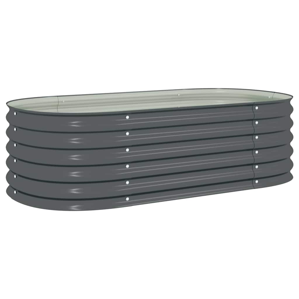 Vidaxl Planter surélevé 160x80x44 cm Gray en acier galvanisé