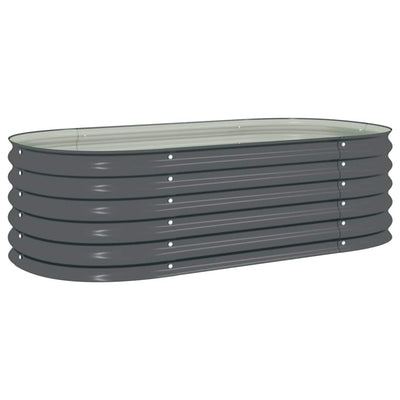 Vidaxl Planter surélevé 160x80x44 cm Gray en acier galvanisé