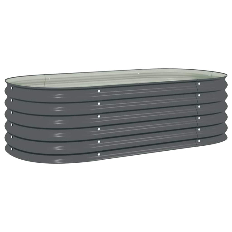 Vidaxl Planter surélevé 160x80x44 cm Gray en acier galvanisé