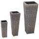 Vidaxl Planters Souget 3 St Poly Rattan Gray