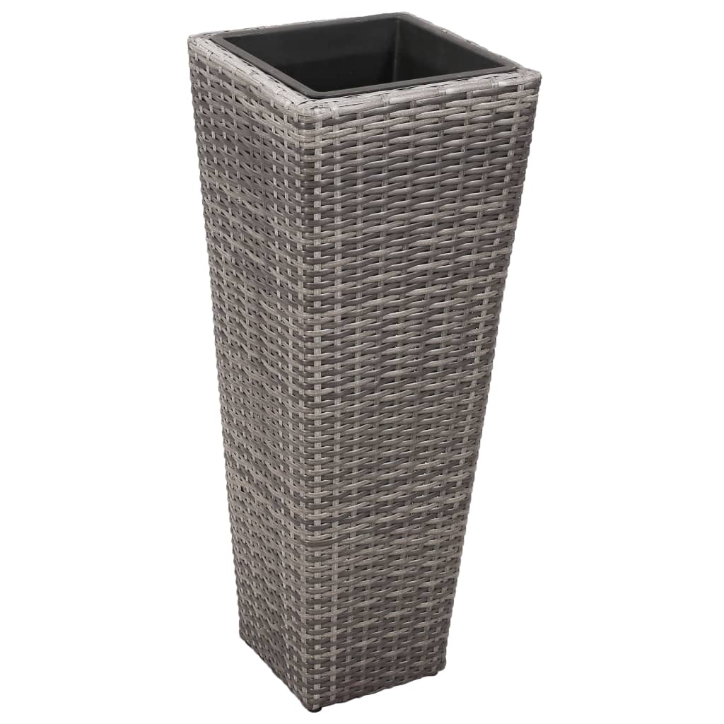 Vidaxl Planters Souget 3 St Poly Rattan Gray
