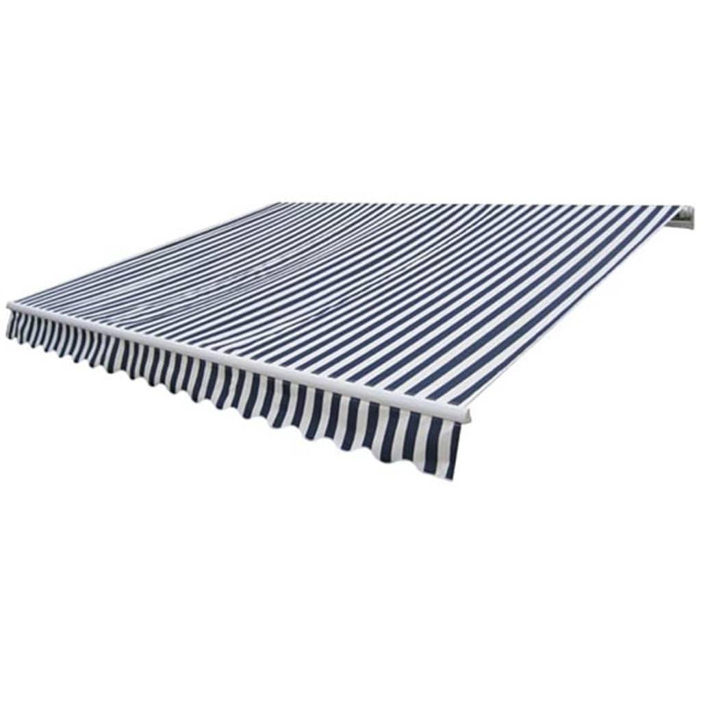 Vidaxl luifel moteur extensible 400 cm blanc bleu