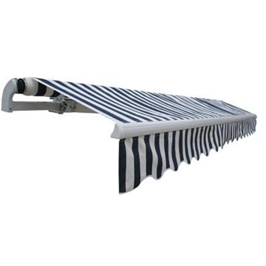 Vidaxl luifel moteur extensible 400 cm blanc bleu